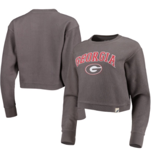 Georgia Bulldogs Corded Cropped Sweatshirt, Small - Picture 4 of 4